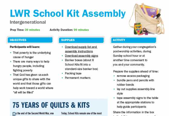 LWR School Kit Assembly