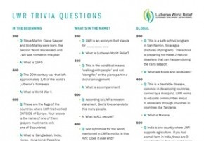 LWR Trivia Game Questions