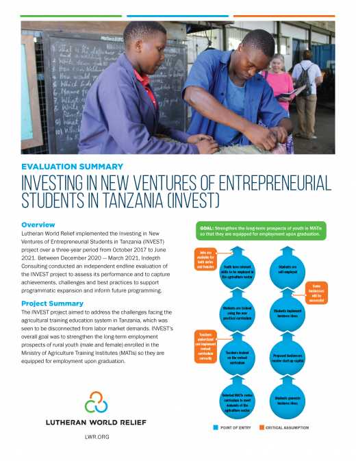 Investing in New Ventures of Entrepreneurial Students in Tanzania (INVEST) Evaluation Summary