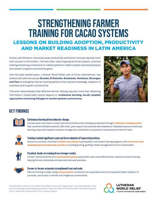 Strengthening Farmer Training for Cacao Systems: Lessons on Building Adoption, Productivity and Market Readiness in Latin America