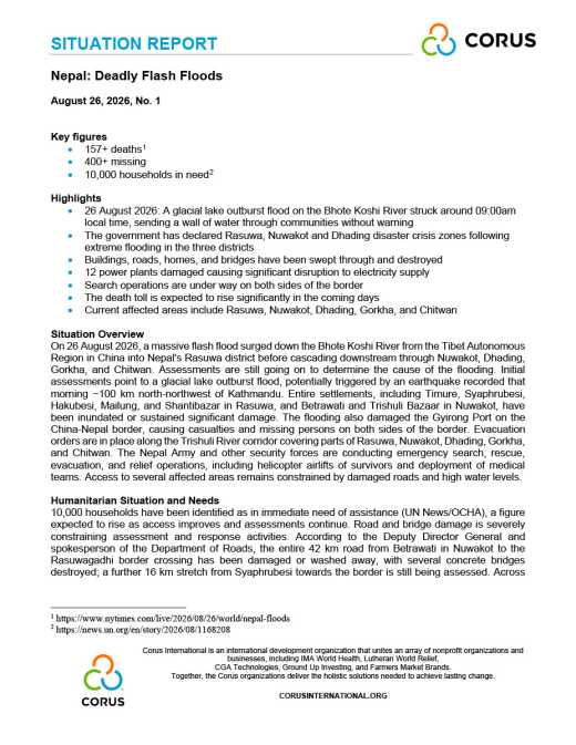 Nepal Flash Floods Situation Report No. 1