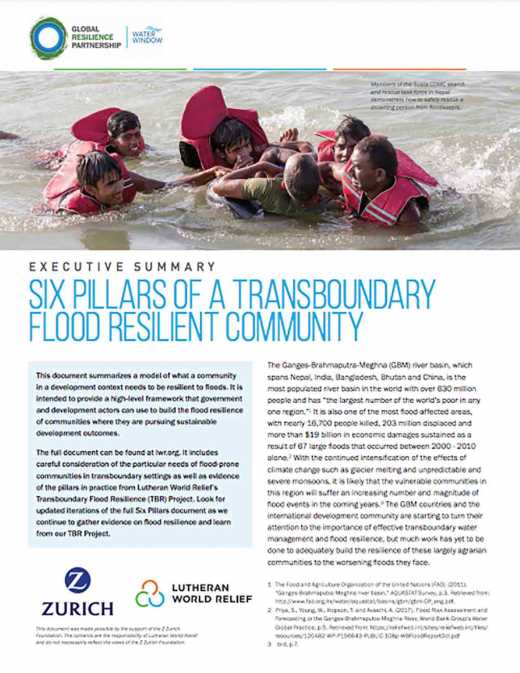 Six Pillars of a Transboundary Flood Resilient Community: Executive Summary